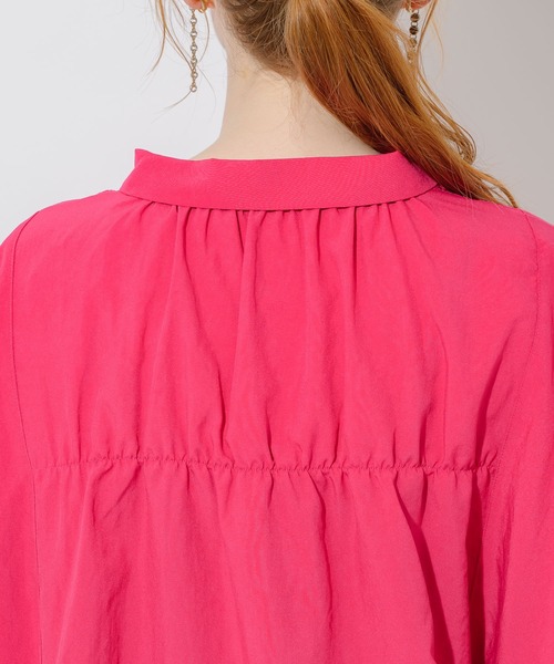 Paradise Picnic（パラダイスピクニック）の「エアフロ―加工オーバーシャツ（シャツ/ブラウス・レディース・ホワイト/チャコールグレー/ピンク・FREE）」の13枚目の写真