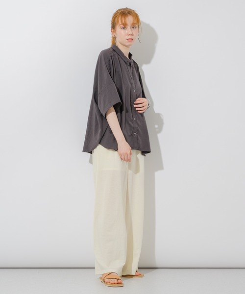 Paradise Picnic（パラダイスピクニック）の「エアフロ―加工オーバーシャツ（シャツ/ブラウス・レディース・ホワイト/チャコールグレー/ピンク・FREE）」の14枚目の写真