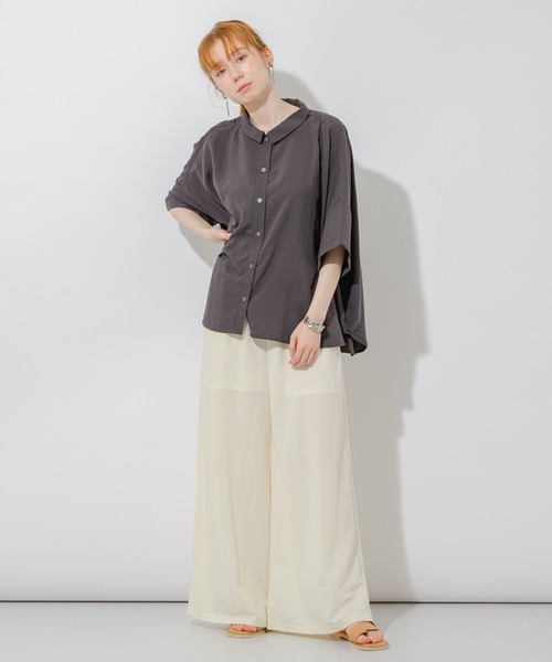 Paradise Picnic（パラダイスピクニック）の「エアフロ―加工オーバーシャツ（シャツ/ブラウス・レディース・ホワイト/チャコールグレー/ピンク・FREE）」の6枚目の写真