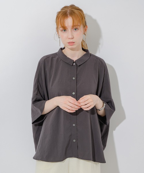 Paradise Picnic（パラダイスピクニック）の「エアフロ―加工オーバーシャツ（シャツ/ブラウス・レディース・ホワイト/チャコールグレー/ピンク・FREE）」の18枚目の写真