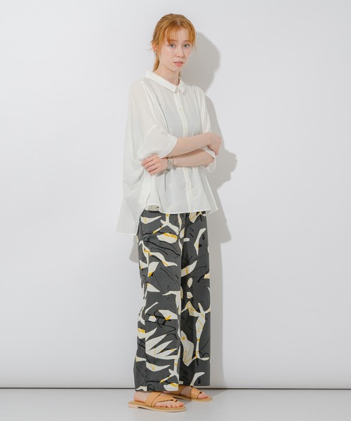 Paradise Picnic（パラダイスピクニック）の「エアフロ―加工オーバーシャツ（シャツ/ブラウス・レディース・ホワイト/チャコールグレー/ピンク・FREE）」の7枚目の写真