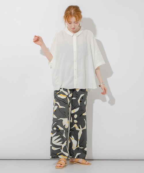 Paradise Picnic（パラダイスピクニック）の「エアフロ―加工オーバーシャツ（シャツ/ブラウス・レディース・ホワイト/チャコールグレー/ピンク・FREE）」の22枚目の写真