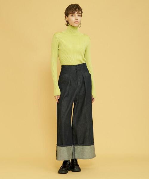 LANVIN en Bleu（ランバンオンブルー）の「ロールアップワイドデニムパンツ（デニムパンツ・レディース・ネイビー・40/38/36/34）」の20枚目の写真