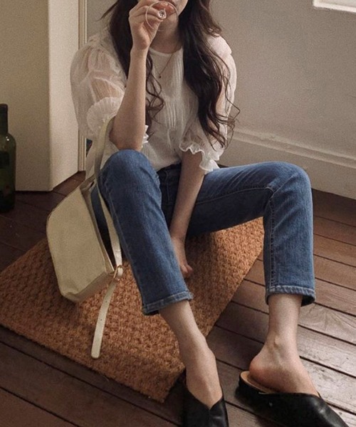 Dita Muaj.(ディータムアージュ)の「パフスリーブシースルートップス(シャツ/ブラウス・レディース・ホワイト/ベビーピンク・FREE)」の5枚目の写真