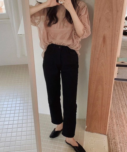 Dita Muaj.(ディータムアージュ)の「パフスリーブシースルートップス(シャツ/ブラウス・レディース・ホワイト/ベビーピンク・FREE)」の6枚目の写真