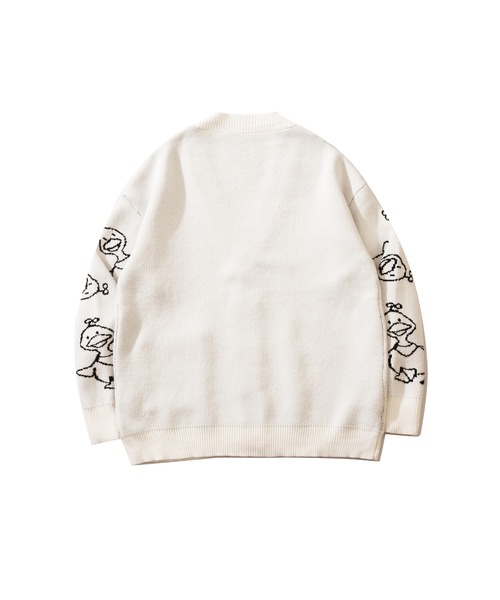 HOOK（フック）の「HOOK -original- かわいいアヒルイラスト カーディガン（カーディガン/ボレロ・メンズ・ホワイト/ブラック/ネイビー/グリーン・M/L/XL/XXL）」の9枚目の写真