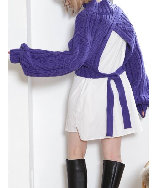 MURUA（ムルーア）の「ケーブルドッキングミニワンピース（ワンピース・レディース・ブラック/パープル/ブラウン・1/2）」の3枚目の写真