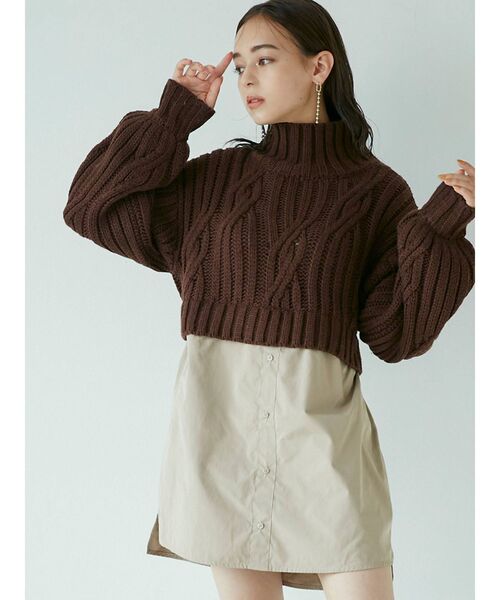 MURUA（ムルーア）の「ケーブルドッキングミニワンピース（ワンピース・レディース・ブラック/パープル/ブラウン・1/2）」の22枚目の写真