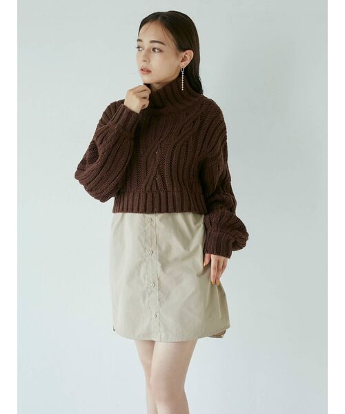 MURUA（ムルーア）の「ケーブルドッキングミニワンピース（ワンピース・レディース・ブラック/パープル/ブラウン・1/2）」の18枚目の写真