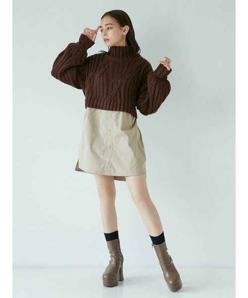 MURUA（ムルーア）の「ケーブルドッキングミニワンピース（ワンピース・レディース・ブラック/パープル/ブラウン・1/2）」の11枚目の写真