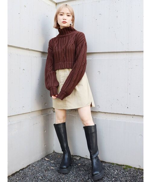 MURUA（ムルーア）の「ケーブルドッキングミニワンピース（ワンピース・レディース・ブラック/パープル/ブラウン・1/2）」の19枚目の写真