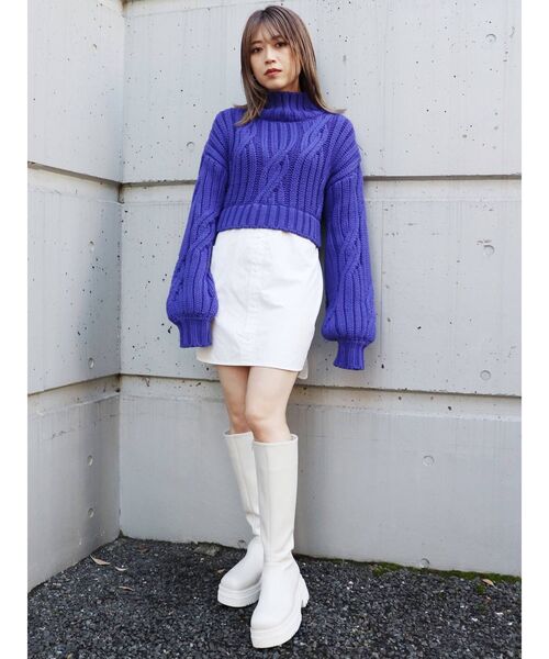 MURUA（ムルーア）の「ケーブルドッキングミニワンピース（ワンピース・レディース・ブラック/パープル/ブラウン・1/2）」の9枚目の写真