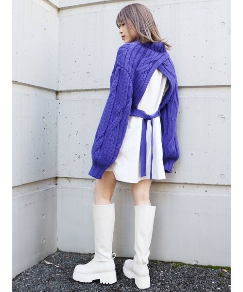 MURUA（ムルーア）の「ケーブルドッキングミニワンピース（ワンピース・レディース・ブラック/パープル/ブラウン・1/2）」の6枚目の写真