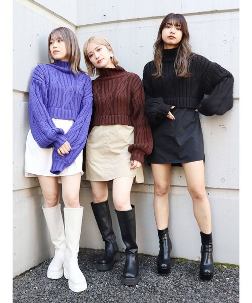 MURUA（ムルーア）の「ケーブルドッキングミニワンピース（ワンピース・レディース・ブラック/パープル/ブラウン・1/2）」の13枚目の写真