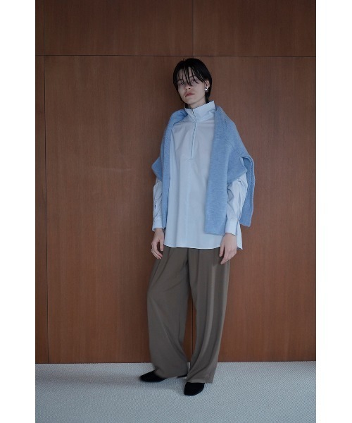 CLANE（クラネ）の「CLANE/クラネ/HALF ZIP STAND COLLAR SHIRT（シャツ/ブラウス・レディース・ホワイト/ブルー/ネイビー・1）」の19枚目の写真