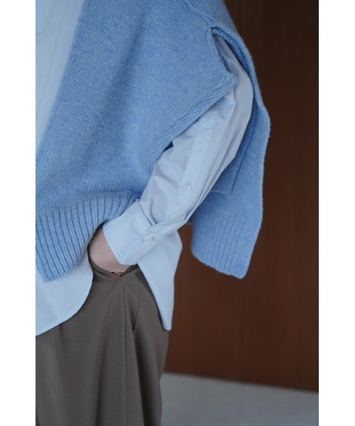CLANE（クラネ）の「CLANE/クラネ/HALF ZIP STAND COLLAR SHIRT（シャツ/ブラウス・レディース・ホワイト/ブルー/ネイビー・1）」の21枚目の写真