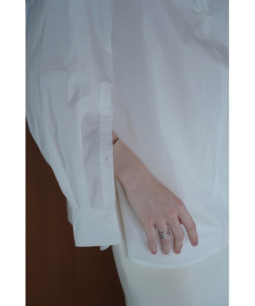 CLANE（クラネ）の「CLANE/クラネ/HALF ZIP STAND COLLAR SHIRT（シャツ/ブラウス・レディース・ホワイト/ブルー/ネイビー・1）」の10枚目の写真