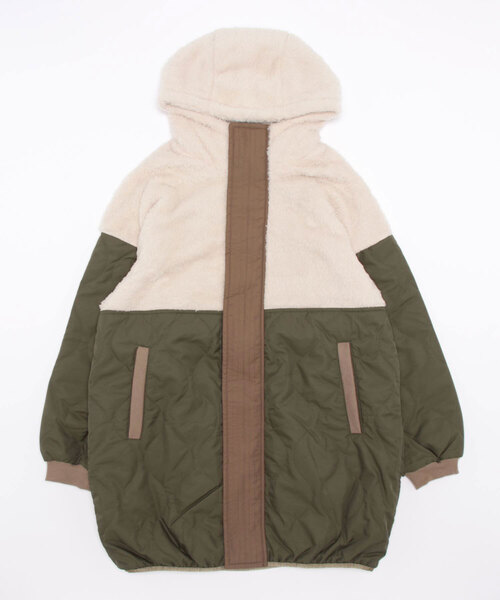 KRIFF MAYER Lady's Collection（クリフメイヤーレディースコレクション）の「キルト×ボア切替JK（その他アウター・レディース・ネイビー/ナチュラル/モカ/レッド・MEDIUM/LARGE）」の3枚目の写真