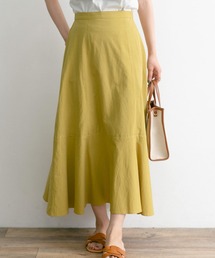 リネン切替フレアースカート