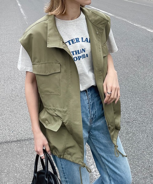 Chillfar(チルファー)の「ミリタリーベスト(ベスト・レディース・ブラック/ベージュ/カーキ/アイボリー・MEDIUM/LARGE)」の6枚目の写真