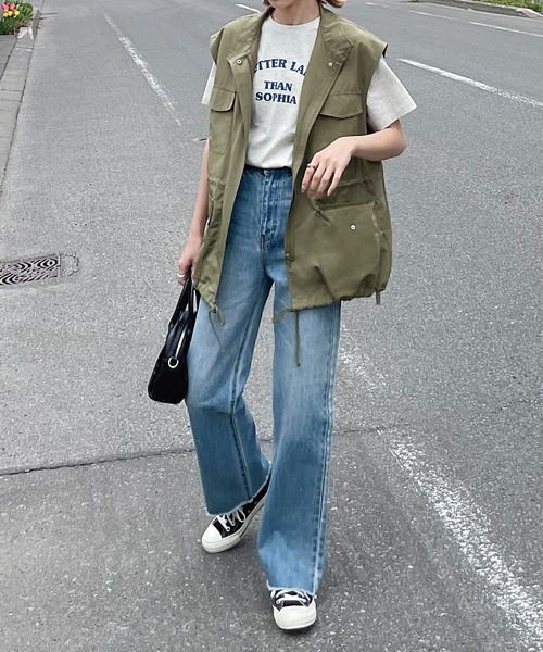 Chillfar(チルファー)の「ミリタリーベスト(ベスト・レディース・ブラック/ベージュ/カーキ/アイボリー・MEDIUM/LARGE)」の7枚目の写真