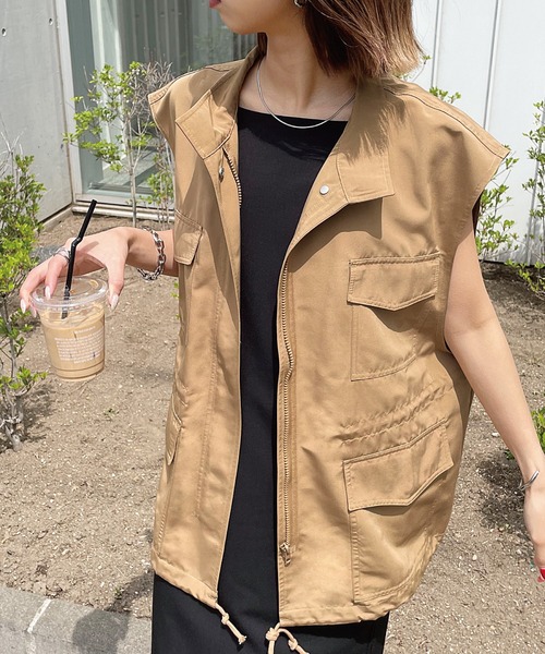 Chillfar(チルファー)の「ミリタリーベスト(ベスト・レディース・ブラック/ベージュ/カーキ/アイボリー・MEDIUM/LARGE)」の15枚目の写真