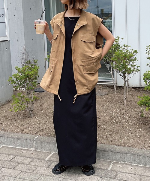 Chillfar(チルファー)の「ミリタリーベスト(ベスト・レディース・ブラック/ベージュ/カーキ/アイボリー・MEDIUM/LARGE)」の21枚目の写真