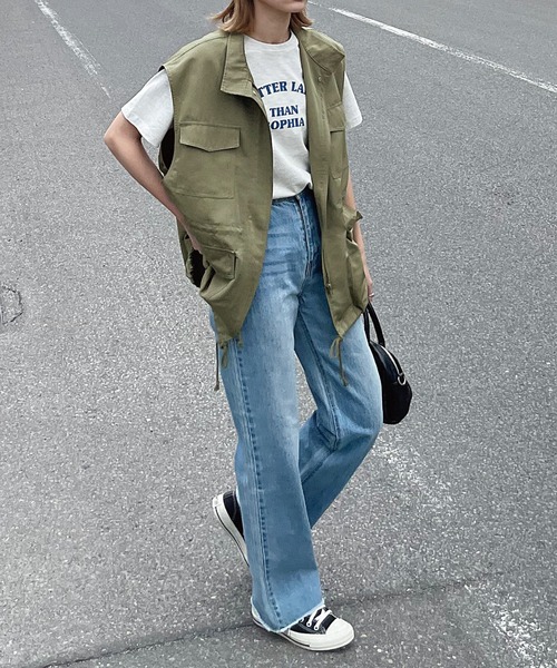 Chillfar(チルファー)の「ミリタリーベスト(ベスト・レディース・ブラック/ベージュ/カーキ/アイボリー・MEDIUM/LARGE)」の8枚目の写真