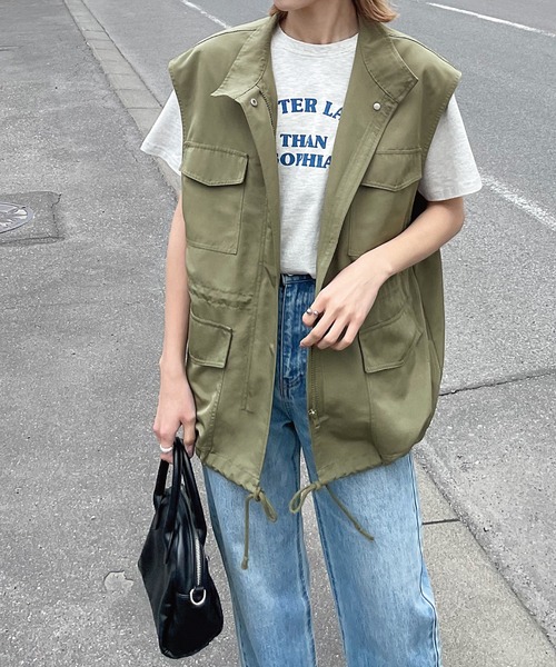 Chillfar(チルファー)の「ミリタリーベスト(ベスト・レディース・ブラック/ベージュ/カーキ/アイボリー・MEDIUM/LARGE)」の9枚目の写真