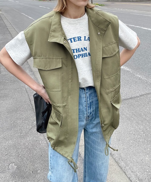 Chillfar(チルファー)の「ミリタリーベスト(ベスト・レディース・ブラック/ベージュ/カーキ/アイボリー・MEDIUM/LARGE)」の10枚目の写真