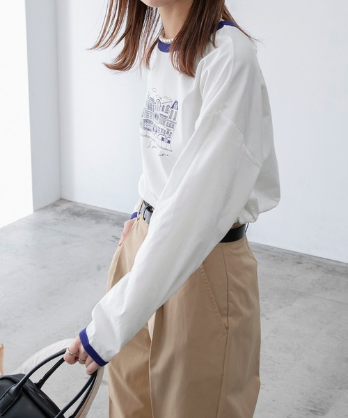 BONLECILL(ボンルシール)の「【JAMMINコラボ】フレンチグラフィックロングTシャツ(Tシャツ/カットソー・レディース・ブラック/レッド/ブルー/モスグリーン/ブラック系1・FREE)」の8枚目の写真