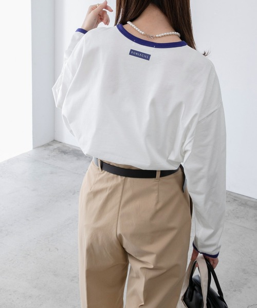 BONLECILL(ボンルシール)の「【JAMMINコラボ】フレンチグラフィックロングTシャツ(Tシャツ/カットソー・レディース・ブラック/レッド/ブルー/モスグリーン/ブラック系1・FREE)」の9枚目の写真