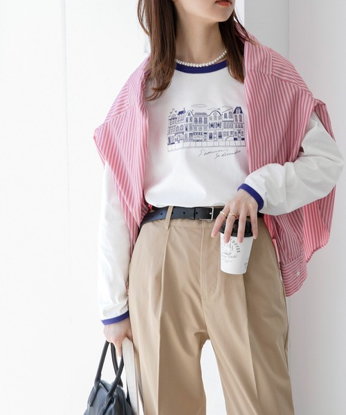 BONLECILL(ボンルシール)の「【JAMMINコラボ】フレンチグラフィックロングTシャツ(Tシャツ/カットソー・レディース・ブラック/レッド/ブルー/モスグリーン/ブラック系1・FREE)」の15枚目の写真