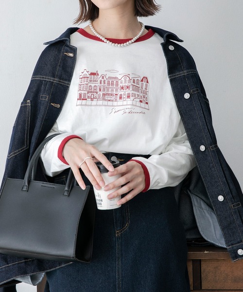 BONLECILL(ボンルシール)の「【JAMMINコラボ】フレンチグラフィックロングTシャツ(Tシャツ/カットソー・レディース・ブラック/レッド/ブルー/モスグリーン/ブラック系1・FREE)」の17枚目の写真