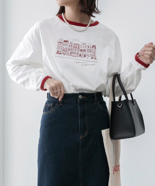 BONLECILL(ボンルシール)の「【JAMMINコラボ】フレンチグラフィックロングTシャツ(Tシャツ/カットソー・レディース・ブラック/レッド/ブルー/モスグリーン/ブラック系1・FREE)」の18枚目の写真