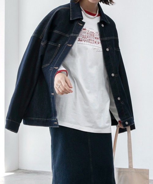 BONLECILL(ボンルシール)の「【JAMMINコラボ】フレンチグラフィックロングTシャツ(Tシャツ/カットソー・レディース・ブラック/レッド/ブルー/モスグリーン/ブラック系1・FREE)」の20枚目の写真