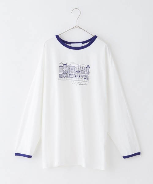 BONLECILL(ボンルシール)の「【JAMMINコラボ】フレンチグラフィックロングTシャツ(Tシャツ/カットソー・レディース・ブラック/レッド/ブルー/モスグリーン/ブラック系1・FREE)」の6枚目の写真