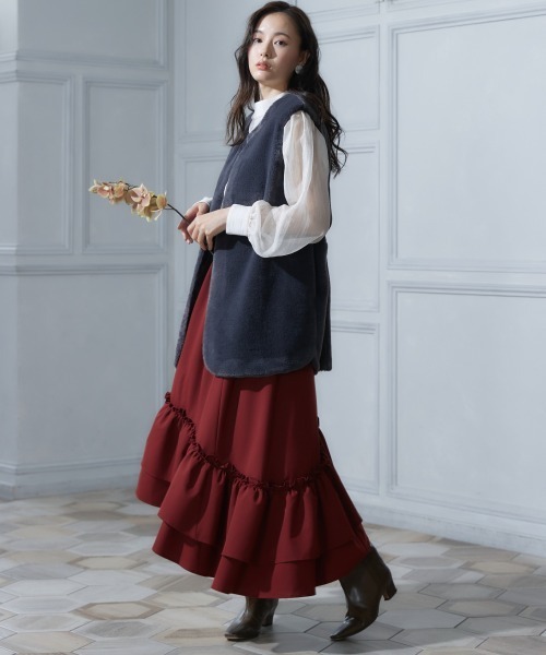 miclat（ミクラ）の「大きいサイズ ロング丈フェイクファーベスト miclat（ベスト・レディース・ベージュ/チャコールグレー・4L/LL/3L/L）」の11枚目の写真