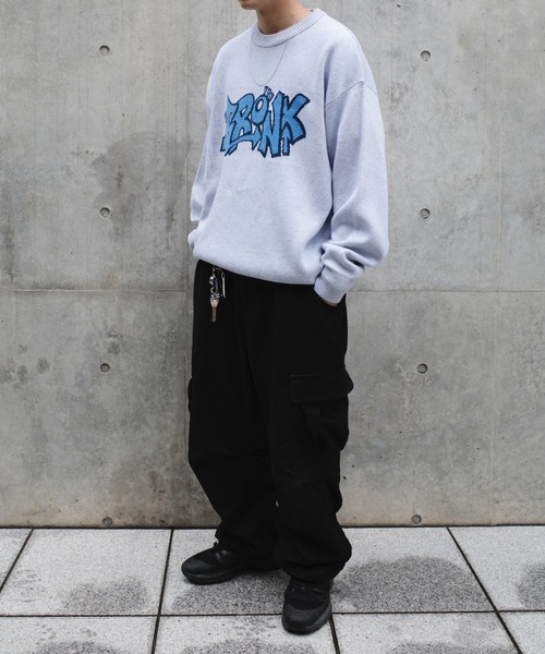 WHO'S WHO gallery(フーズフーギャラリー)の「【KOOKY'N/クーキー】BRONXタギングニット(ニット/セーター・メンズ・アイボリー/ブラック/チャコールグレー/アッシュグレー・FREE)」の21枚目の写真