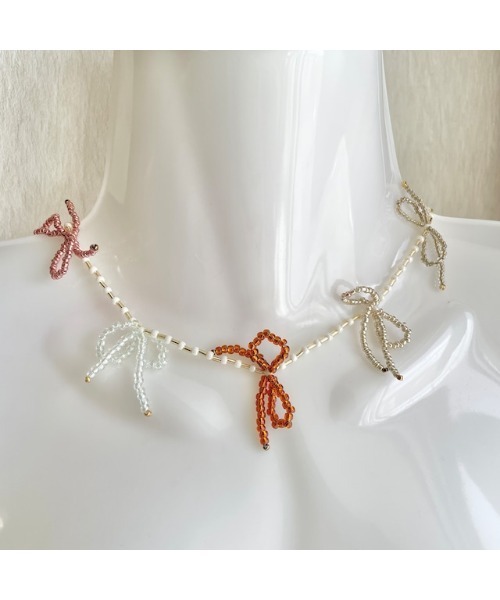 Papillon リボンデザインビーズネックレス Ma ネックレス Tone トーン のファッション通販 Zozotown Papillon リボンデザインビーズネックレス Ma ネックレス Tone トーン のファッション通販 Zozotown