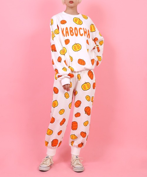 PUNYUS（プニュズ）の「フード総柄スウェットパンツ(SABAKAN・GYOZA・ODEN・KABOCHA)（スウェットパンツ・レディース・ベージュ/オレンジ/ブルー/レッド系その他・1/2/4/3）」の17枚目の写真