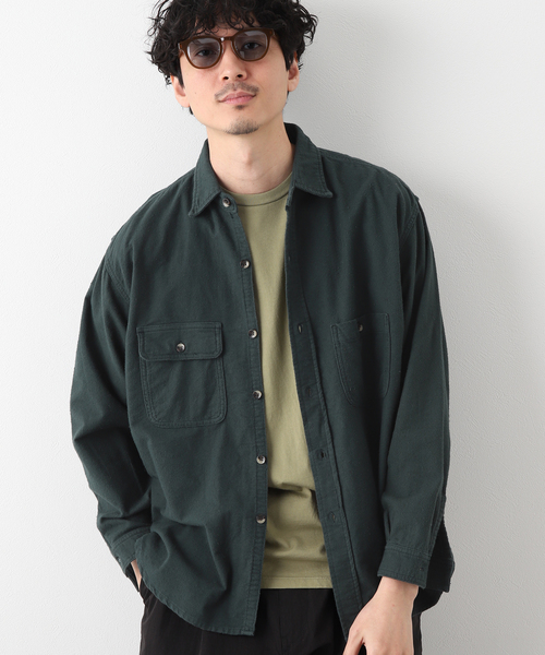 JOURNAL STANDARD relume（ジャーナルスタンダード　レリューム）の「RSW CHAMOIS CLOTH REG CPO（シャツ/ブラウス・メンズ・グリーン/ボルドー/ブラウン系その他・MEDIUM/LARGE）」の2枚目の写真