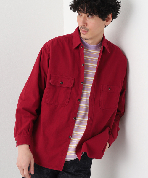 JOURNAL STANDARD relume（ジャーナルスタンダード　レリューム）の「RSW CHAMOIS CLOTH REG CPO（シャツ/ブラウス・メンズ・グリーン/ボルドー/ブラウン系その他・MEDIUM/LARGE）」の3枚目の写真