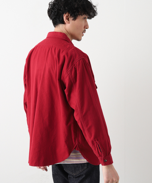 JOURNAL STANDARD relume（ジャーナルスタンダード　レリューム）の「RSW CHAMOIS CLOTH REG CPO（シャツ/ブラウス・メンズ・グリーン/ボルドー/ブラウン系その他・MEDIUM/LARGE）」の4枚目の写真