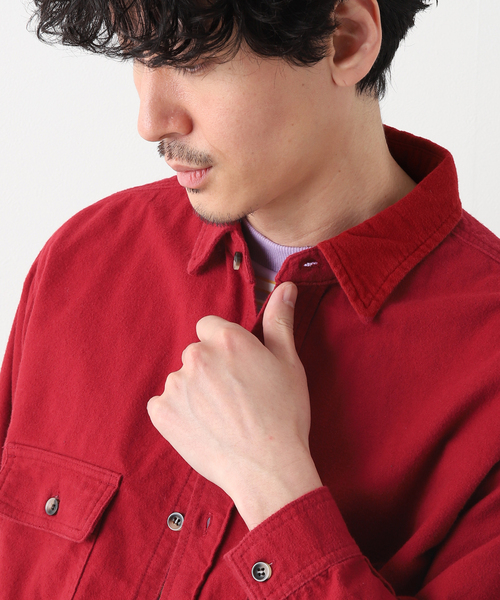 JOURNAL STANDARD relume（ジャーナルスタンダード　レリューム）の「RSW CHAMOIS CLOTH REG CPO（シャツ/ブラウス・メンズ・グリーン/ボルドー/ブラウン系その他・MEDIUM/LARGE）」の5枚目の写真