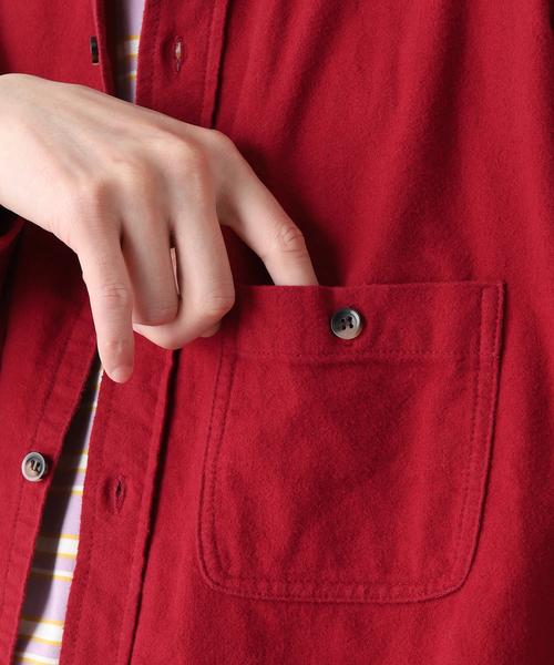 JOURNAL STANDARD relume（ジャーナルスタンダード　レリューム）の「RSW CHAMOIS CLOTH REG CPO（シャツ/ブラウス・メンズ・グリーン/ボルドー/ブラウン系その他・MEDIUM/LARGE）」の6枚目の写真