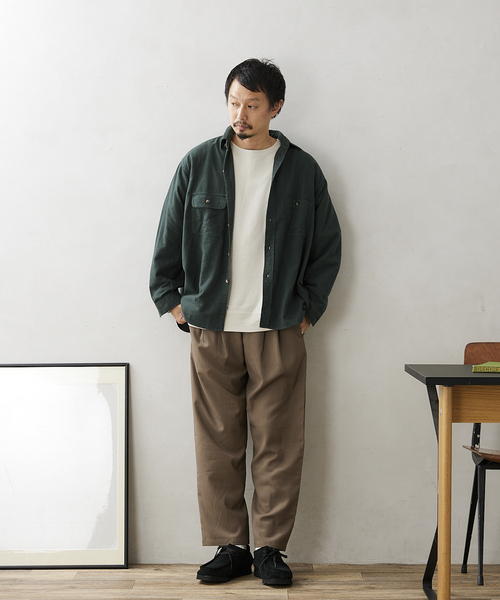 JOURNAL STANDARD relume（ジャーナルスタンダード　レリューム）の「RSW CHAMOIS CLOTH REG CPO（シャツ/ブラウス・メンズ・グリーン/ボルドー/ブラウン系その他・MEDIUM/LARGE）」の10枚目の写真