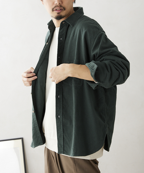 JOURNAL STANDARD relume（ジャーナルスタンダード　レリューム）の「RSW CHAMOIS CLOTH REG CPO（シャツ/ブラウス・メンズ・グリーン/ボルドー/ブラウン系その他・MEDIUM/LARGE）」の12枚目の写真