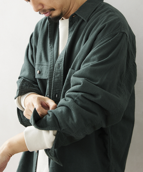 JOURNAL STANDARD relume（ジャーナルスタンダード　レリューム）の「RSW CHAMOIS CLOTH REG CPO（シャツ/ブラウス・メンズ・グリーン/ボルドー/ブラウン系その他・MEDIUM/LARGE）」の15枚目の写真