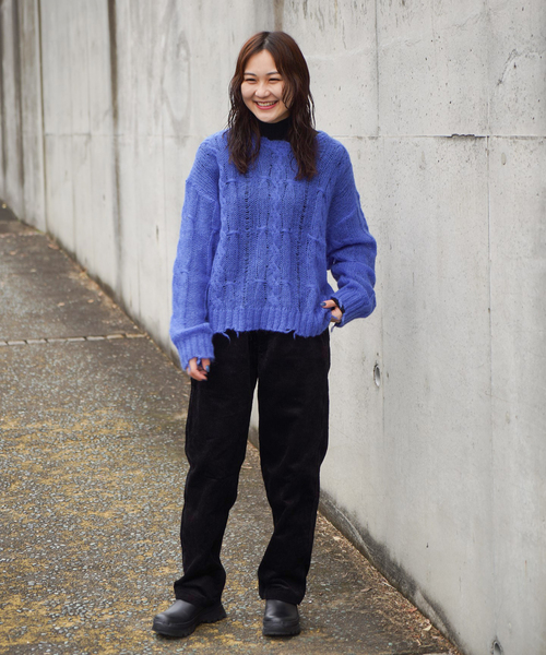 JOINT WORKS(ジョイントワークス)の「モヘヤウールケーブルプルオーバー(ニット/セーター・レディース・ピンク/ブルー/グリーン・FREE)」の7枚目の写真